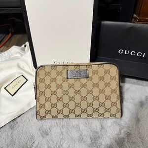 Gucci Beige Monogram Clutch